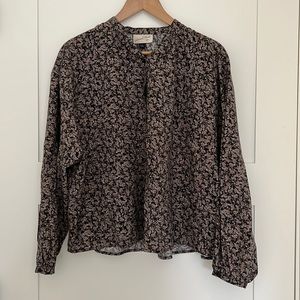 Universal Thread Women's Floral Print Balloon Sleeve Top